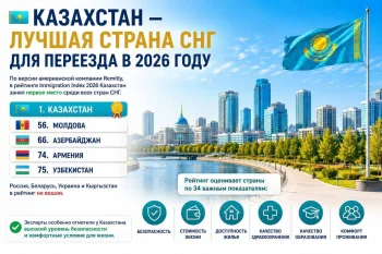 Қазақстан — 2026 жылы қоныс аудару үшін ТМД-дағы ең үздік ел